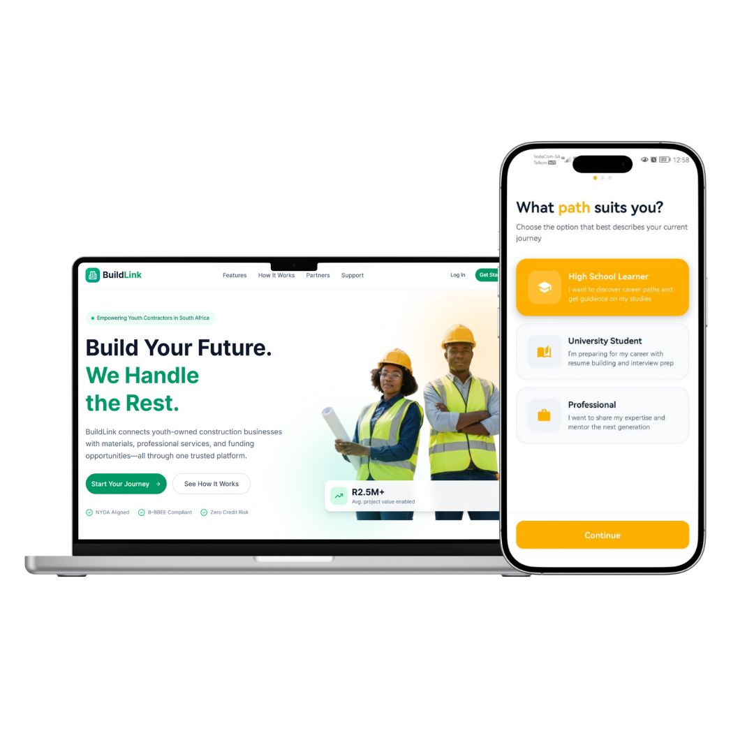 Kizuri generated apps on laptop and phone